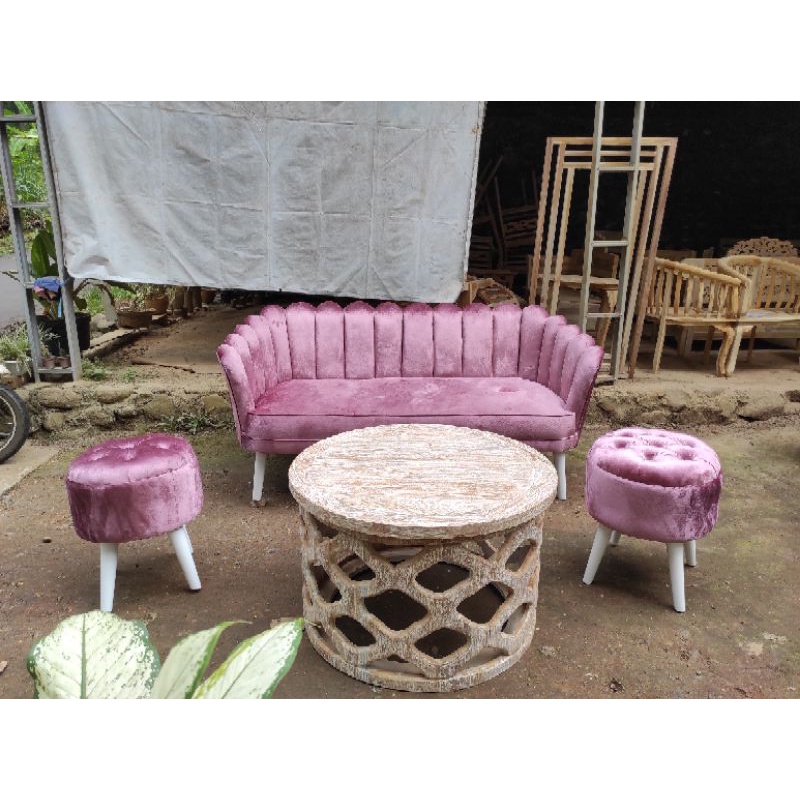 set sofa tamu kerang