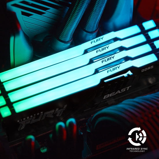 Ram Kingston Fury Beast RGB DDR5 32GB (16GB x2) KF552C40BBAK2-32