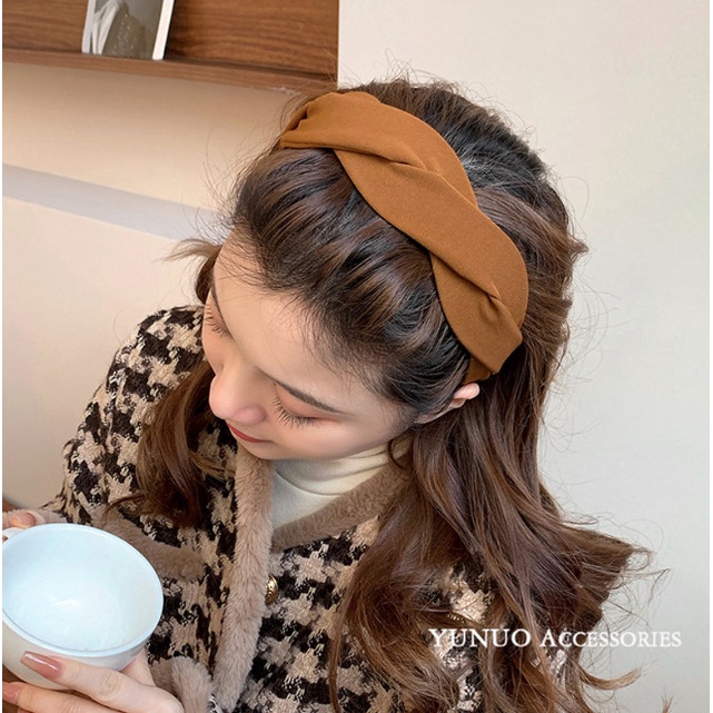 Bando Kepang Twist Korea Wanita / Bando Bandana Lebar Hartanto