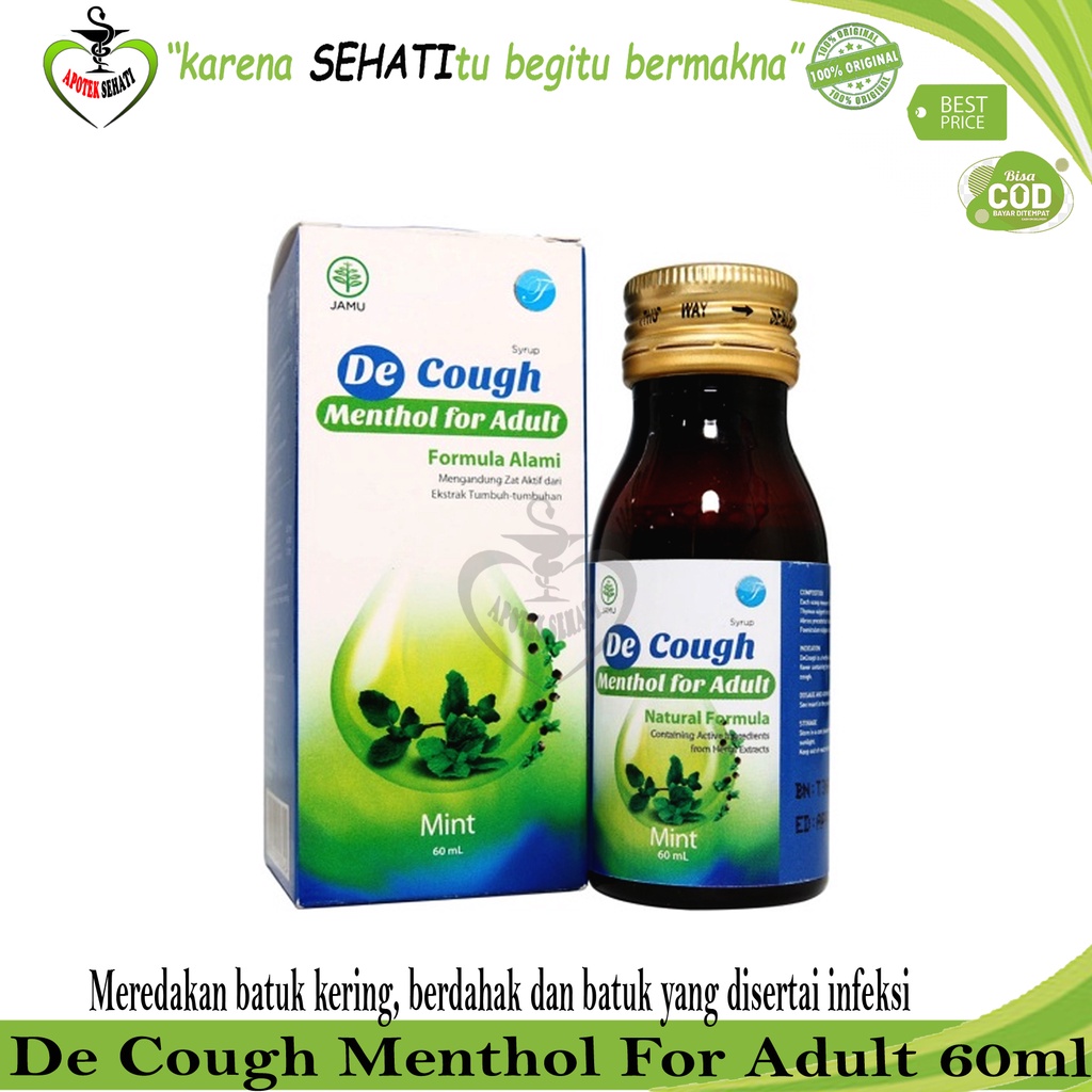 De Cough Obat Batuk Anak dan Dewasa Herbal Decough Sirup  60ml Teguh Sindo