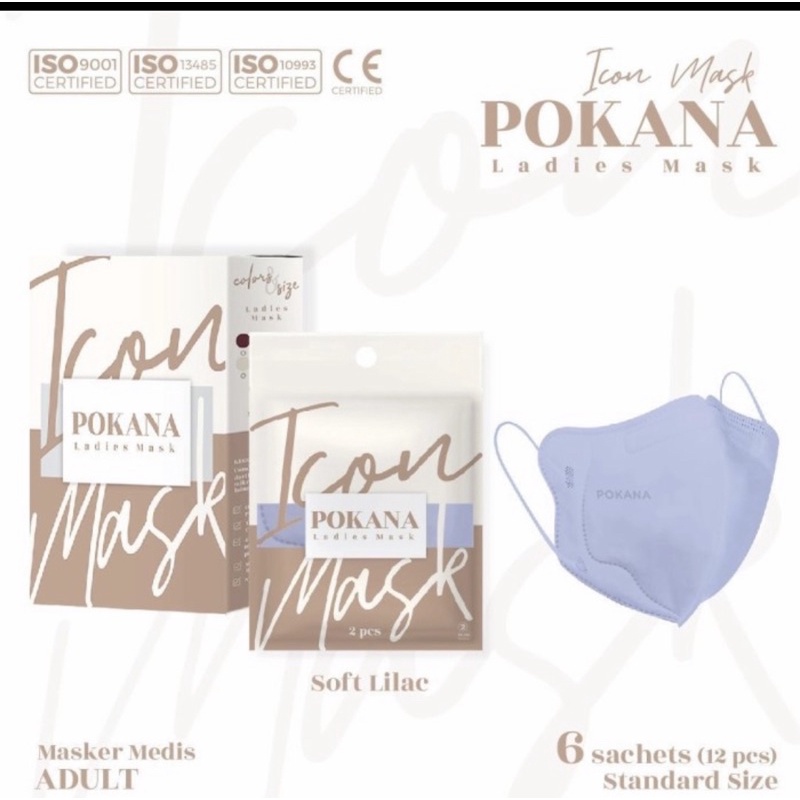 Masker Pokana Icon Mask Ladies Mask 4ply Masker Medis