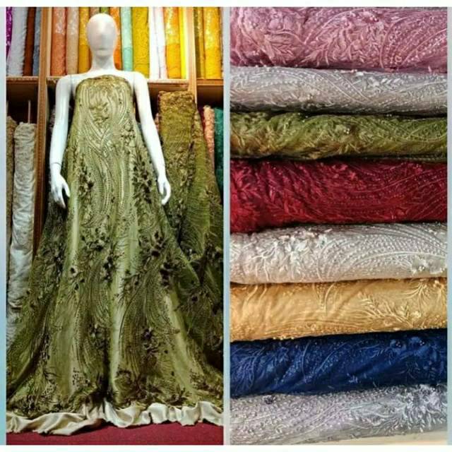 NEW IMPOR MURAHBAHAN TULLE BROKAT BUNGA/KAIN BROKAT BORDIRR MURAH