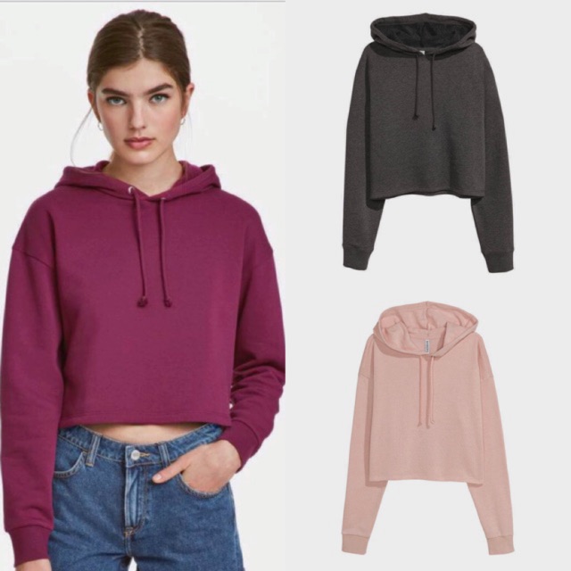 h&m hoodie crop