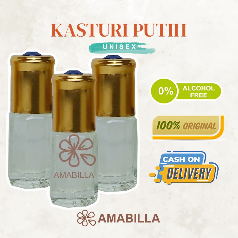 Parfum Aroma KASTURI PUTIH Original Non Alkohol 3ml 6ml 12ml Parfum Original Bibit Parfum Murni KAST