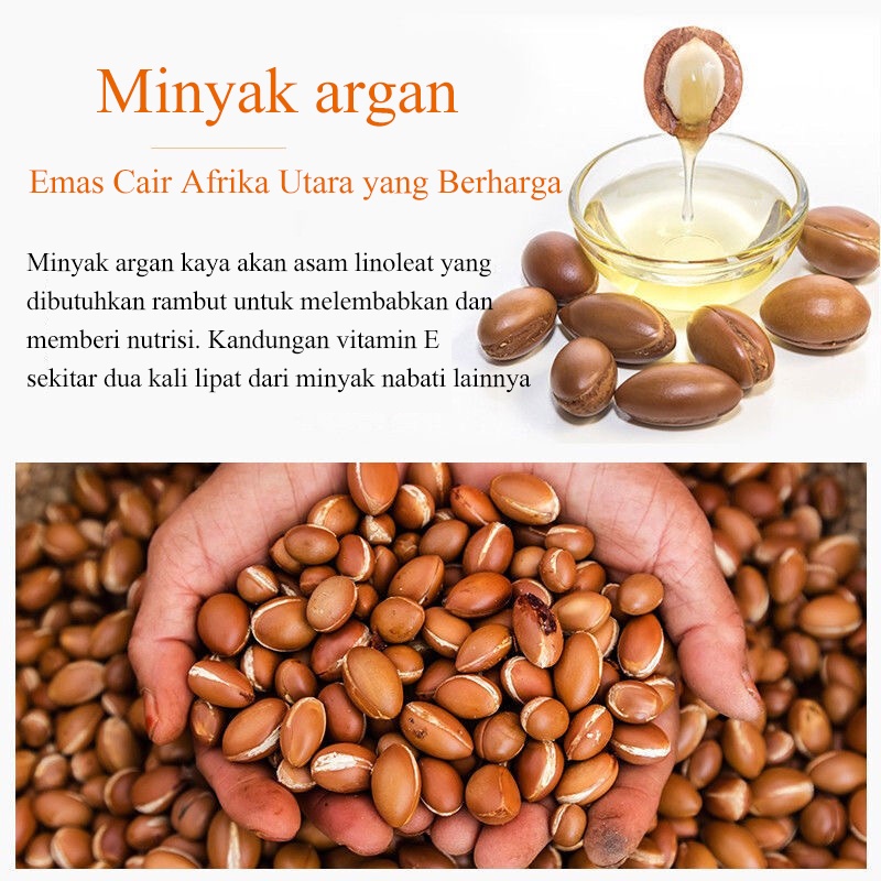 Serum rambut argan oil Memperbaiki rambut kering, keriting, ujung bercabang,pewarnaan, pengeritinga serum rambut