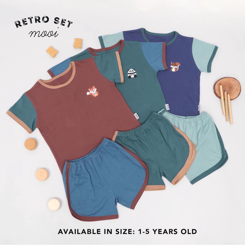 PROMO 7.7 PROMO BAJU LEBARAN MURAH MOOI SETELAN BAJU ANAK TSHIRT RETRO TRICOLOR TRI COLOR SET 0-5 Tahun