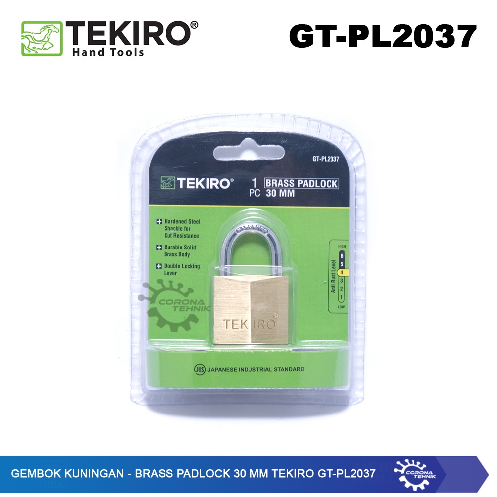 Tekiro GT-PL2037 - Gembok Kuningan - Brass Padlock 30 mm