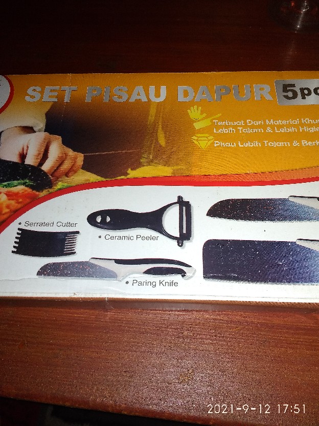 Pisau Dapur Set 5 In 1 / Pisau Batu Maifan / Pisau Set Keramik / Pisau Koki Premium /pisau Serbaguna