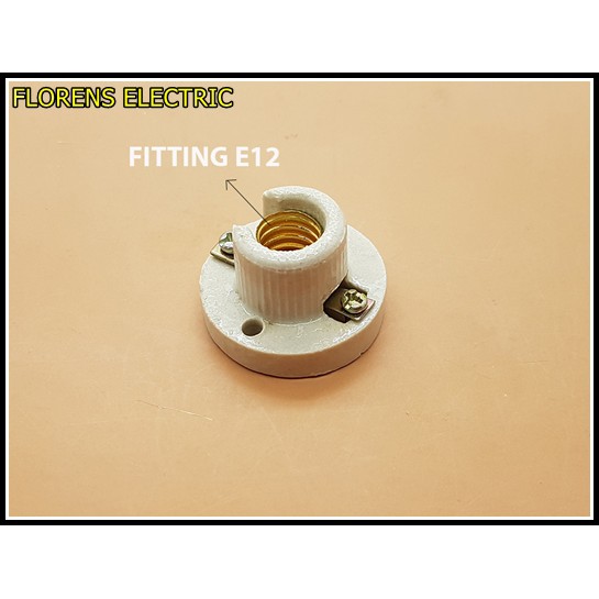 Fitting plafon Bola Lampu Keramik E12