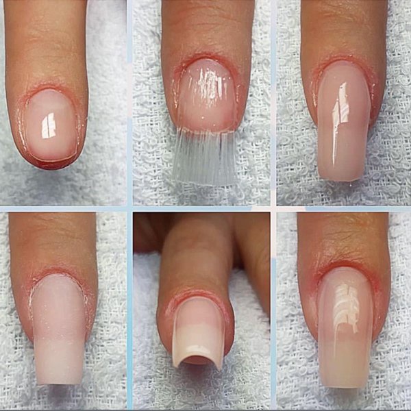 10PCS Nail FIBER Extention Extention Nail/ / Silk Fiber Non Woven atau Fiber Nail Gel Cetakan Extentions Kuku