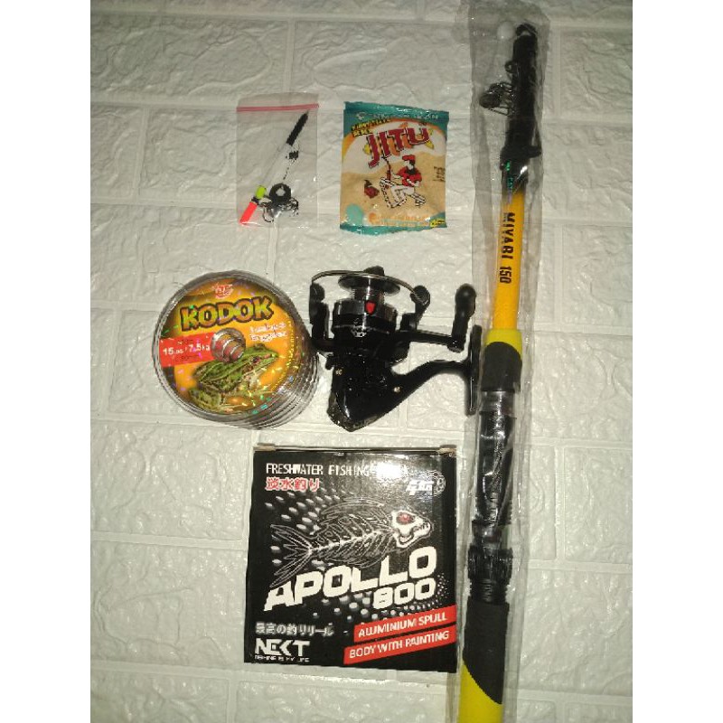 Paket pancing set murah reel spull aluminum