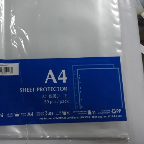 

➹ PP pocket Daiichi A4 / sheet protector A4 Daiichi isi 50 lbr/pak ▼