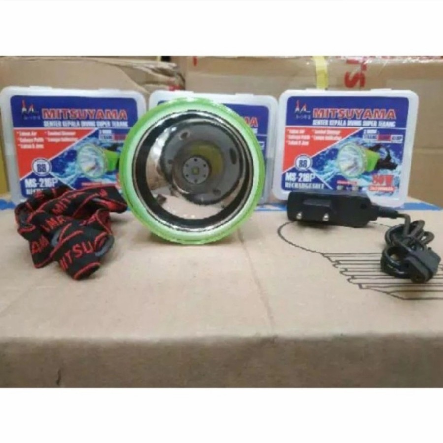 senter kepala mitsuyama ms216p waterproof 80watt super terang selam