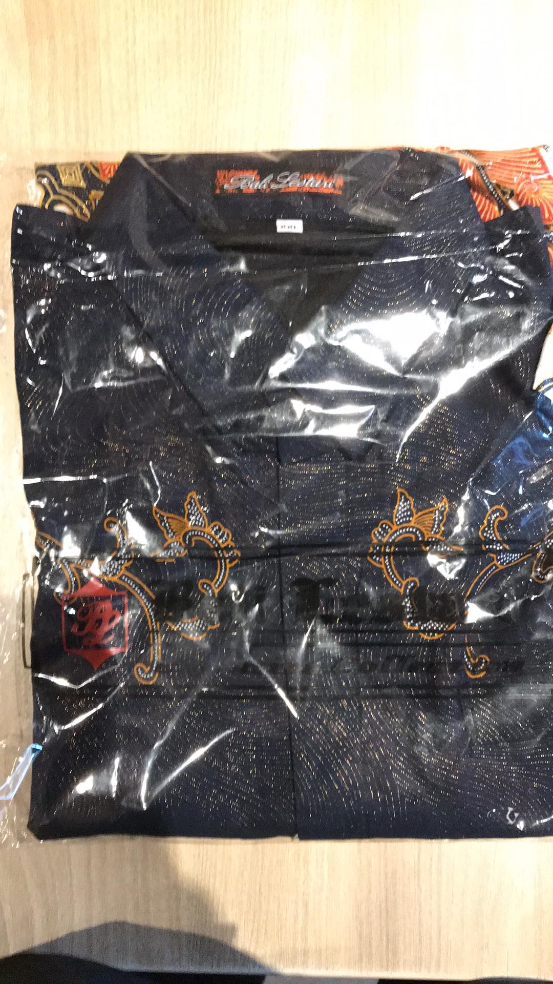 Batik Bali Lestari Kemeja Batik Prada Parang Merak Biru - 068