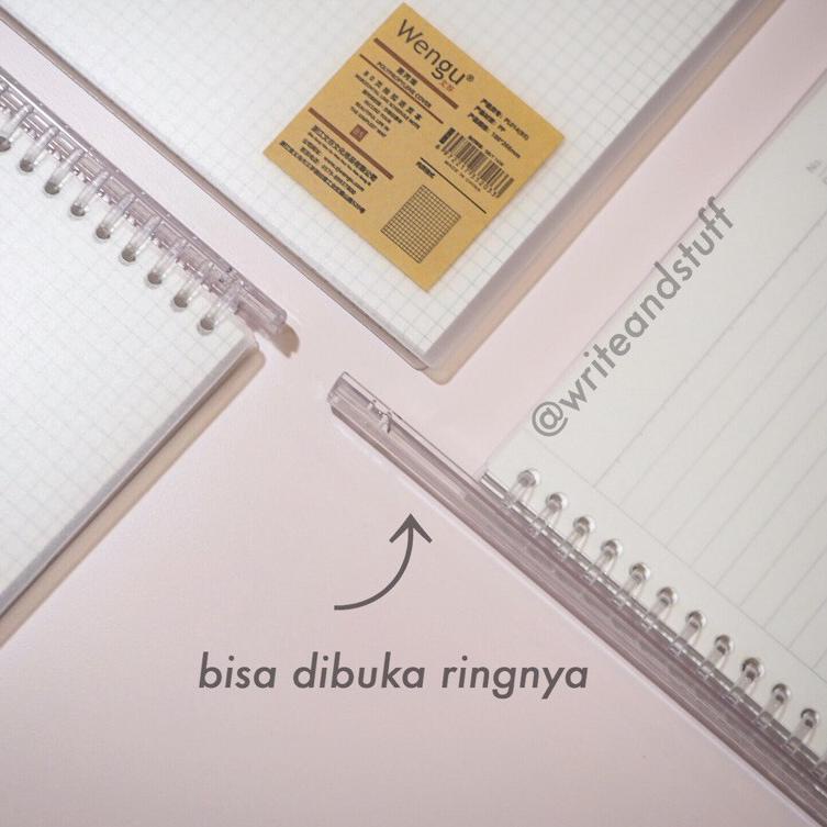 

LANGSUNG KIRIM.. NOTEBOOK BINDER B5 Ring Plastik | Notebook Binder Lined / Grid Transparent