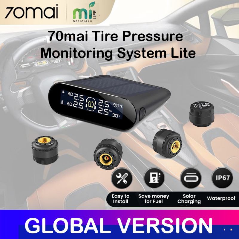 70MAI TPMS TIRE PRESSURE MONITORING SYSTEM LITE CEK TEKANAN BAN MOBIL DAN TRUCK GLOBAL VERSION