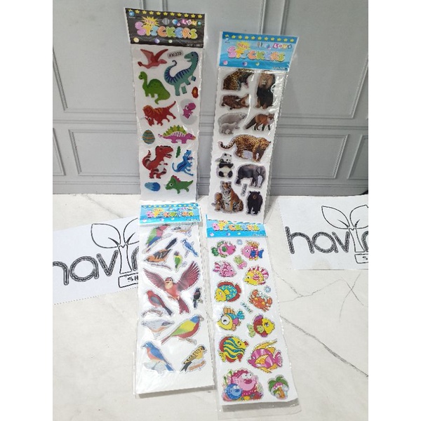 sticker gambar/sticker anak/Stiker Hologram-Animal