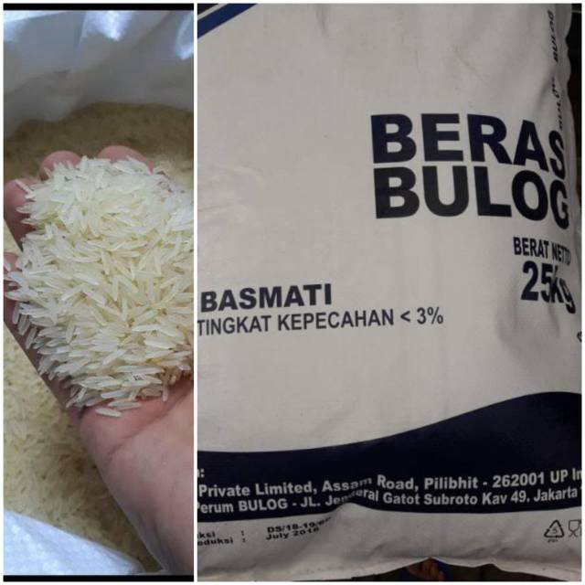 Beras Basmati India Diimport Bulog Atau Syukriyah 1kg Indonesia