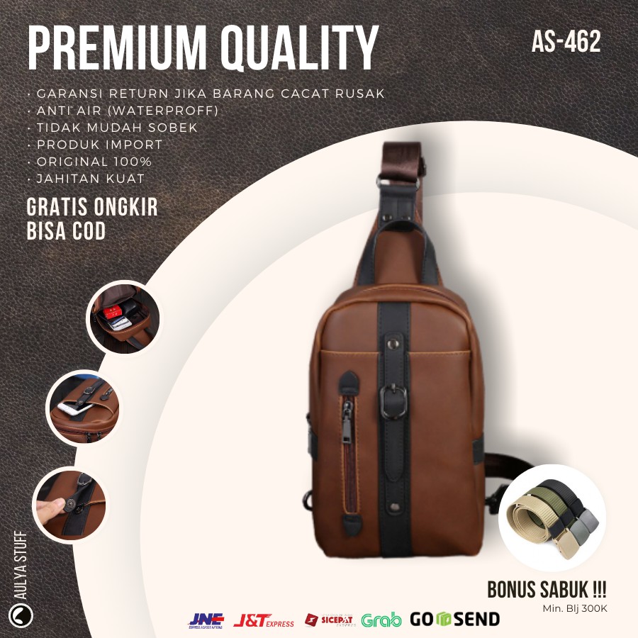 SLING BAG COACH TAS SELEMPANG SLEMPANG WAISTBAG MINI KULIT PRIA COWOK IMPORT ANTI AIR DISTRO ORIGINA