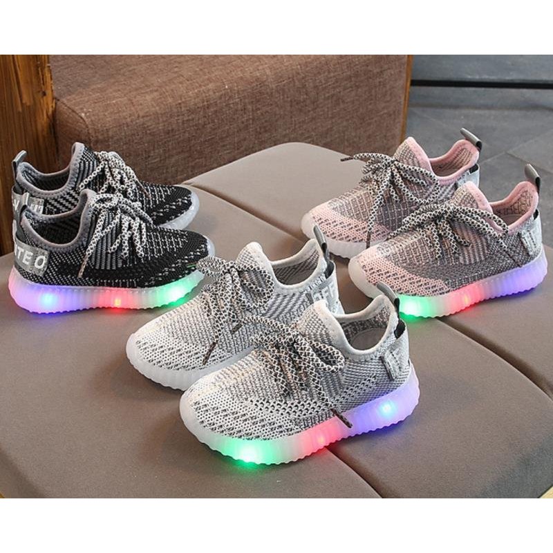 SEPATU ANAK LED OFF WHITE / SEPATU ANAK LAMPU OFF WHITE / SEPATU ANAK OFF WHITE