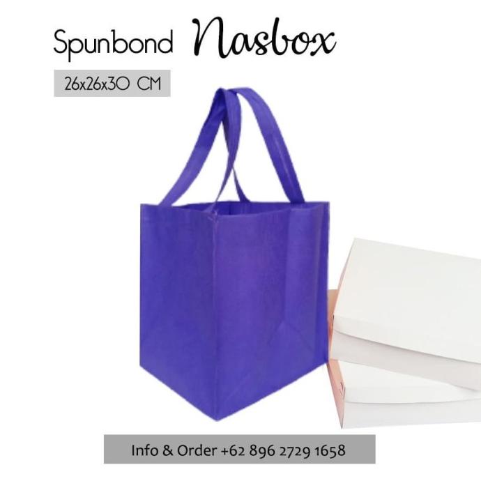 

[COD] Per 12pc Tas Spunbond 26x26x28cm Kotak Nasi box Ungu Goodiebag [COD]