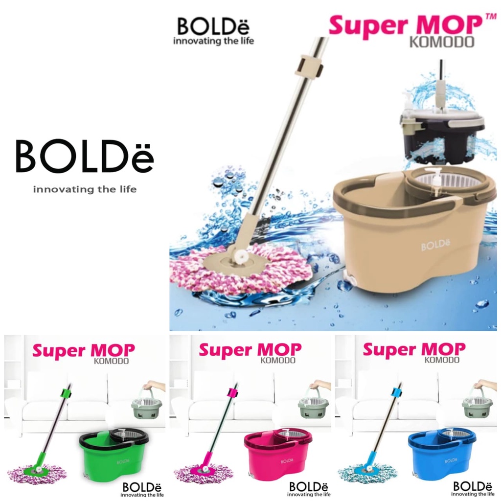 Alat Pel Bolde Super Mop Komodo Pengering Bisa Dilepas Bolde Komodo Supermop Pel Otomatis Bolde