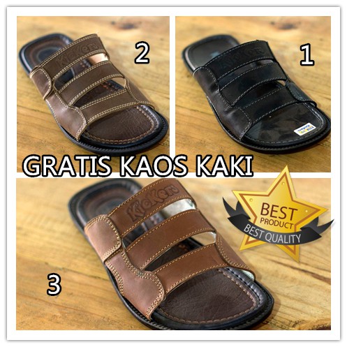 SANDAL PRIA KICKERS TRIPLETS KULIT SAPI ORIGINAL TERBARU