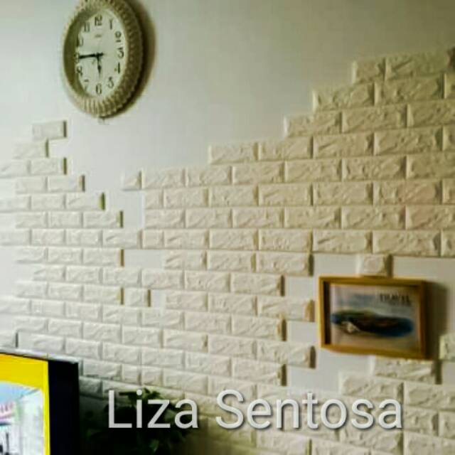 TERMURAH!!! Stiker Wallpaper Dinding 3D Model Bata 77x70cm