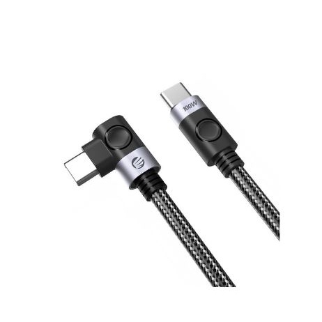 Cable Usb-c to type-c pd orico 2 meter L-shape 90 degree 5A 100w 480Mbps aluminum braided c2cw-20 - Kabel data charge 2m 200cm