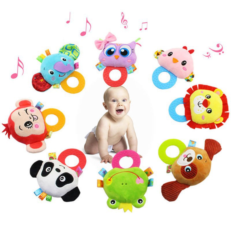 Rattle Teether Kepala Hewan Happy Monkey Mainan Bayi