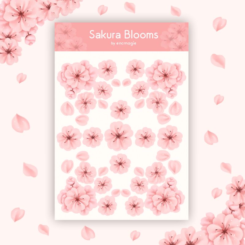

Stiker Deco Kisscut Sakura Blooms Glitter Laminated