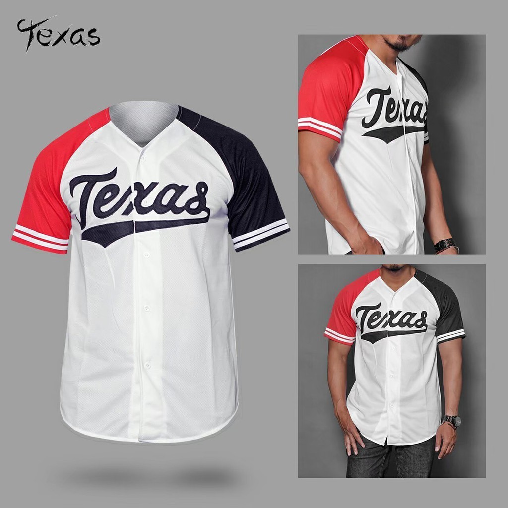 kaos jersey baseball TEXAS premium / baju baseball jersey unisex