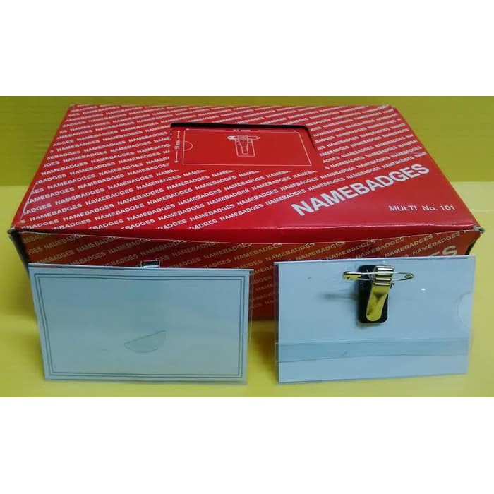 

a Name Tag Multi / Tanda Peserta Peniti + Jepit Buaya tempat nama