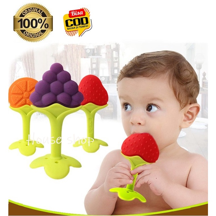 HS-0027 Mainan Gigitan Bayi Model Buah - Baby Fruit Teether - Gigitan Bayi BPA FREE