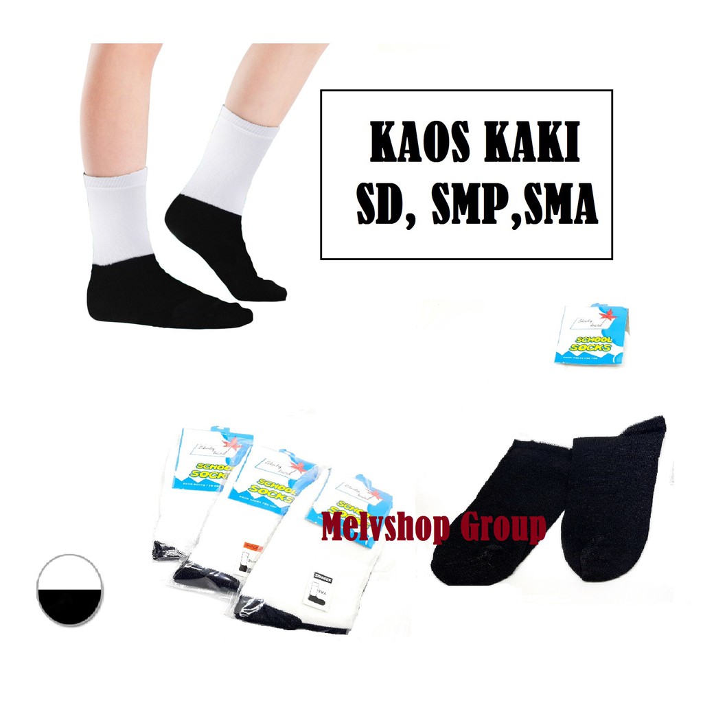  KAOS  KAKI  SEKOLAH ANAK  KAOS  KAKI  HITAM PUTIH BAHAN 