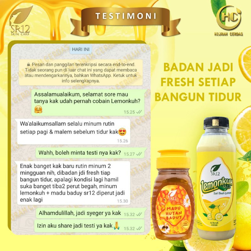 LEMONKUH SR12 SEMUA UKURAN, ALL SIZE, 250 DAN 500 ML / SARI LEMON ALAMI