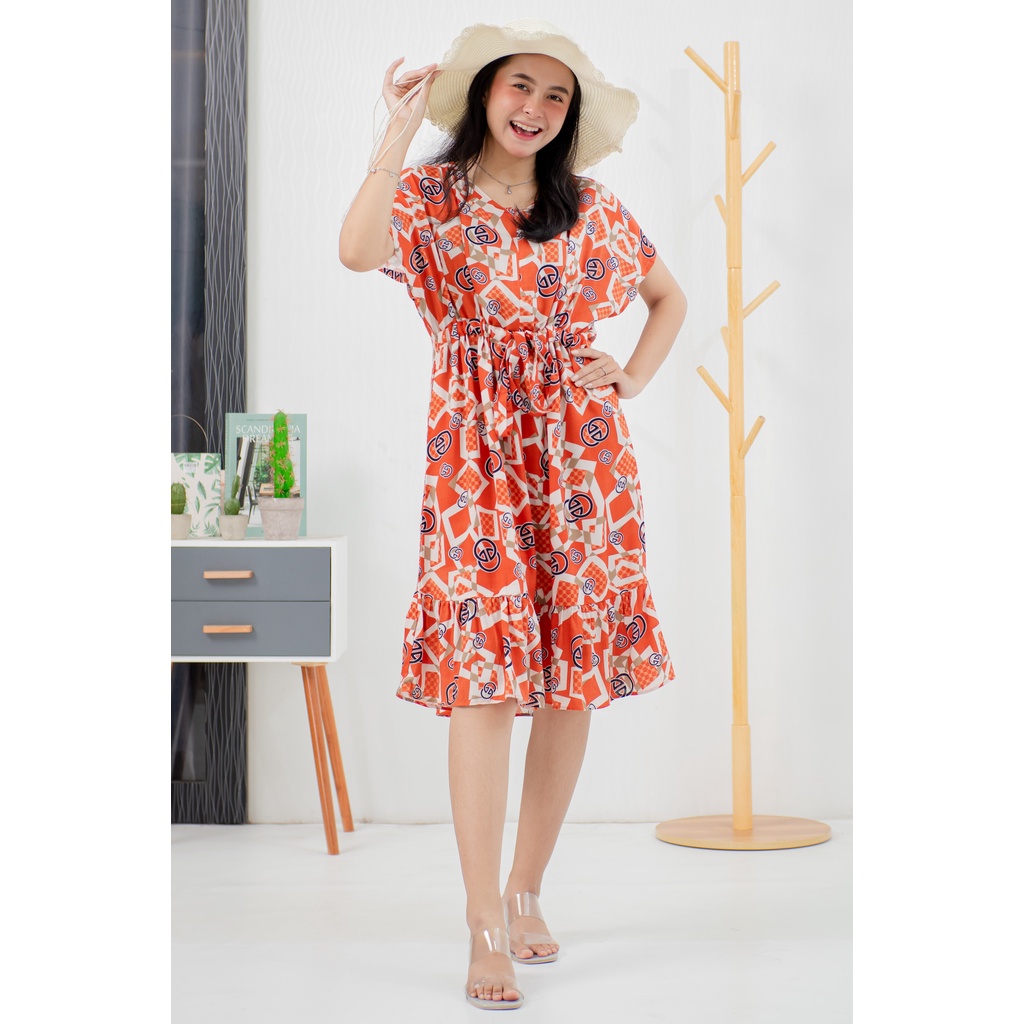 JESSIE Daster Serut Ruffle Busui Rayon Premium BUSUI by Ademin.Co-DRB-618(serut)