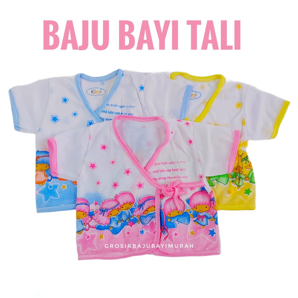 3 PCS baju bayi atasan TALI PENDEK KIMI bayi baru lahir