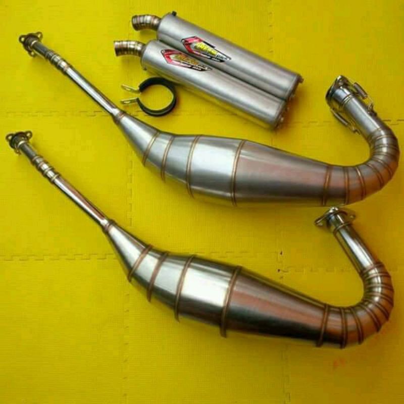 Knalpot Creampy Ninja 150R 150RR 150S Full Stainlis Suara Garing Terbaik