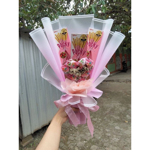 

buket pocky/pocky/love/yupi/buket/murah/wisuda/ultah/ulang tahun