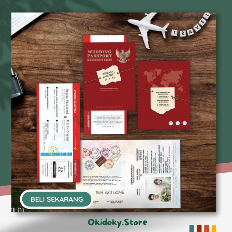 Jual UNDANGAN PERNIKAHAN PASSPORT | UNDANGAN UNIK BOARDING PASS ...