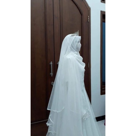 set gaun akad syari free cadar tali Ndahlia Hijab