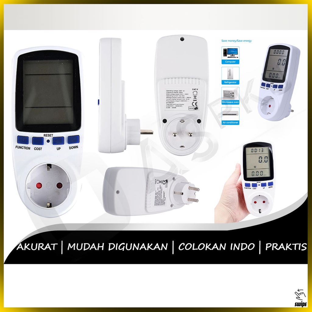 Jual Watt Meter Pengukur Daya Listrik Digital Alat Ukur Mengontrol