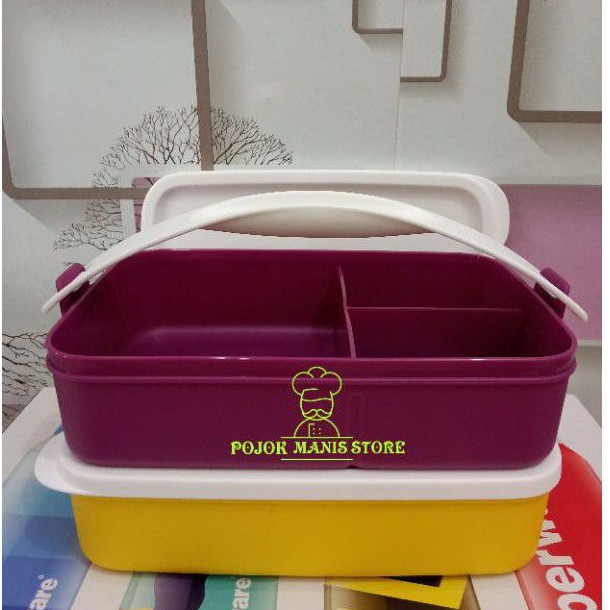 Promo Rantang small ctg 900 ml 2 susun tupperware with handle