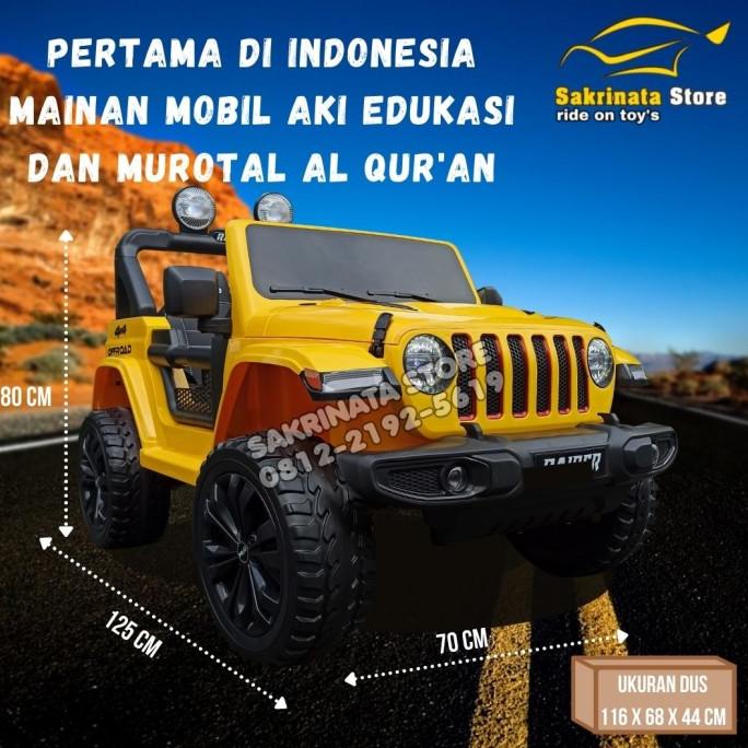 Jeep Rubicon Kuning Jok Kulit Mainan Mobil Aki Edukasi Anak Bebenshoop