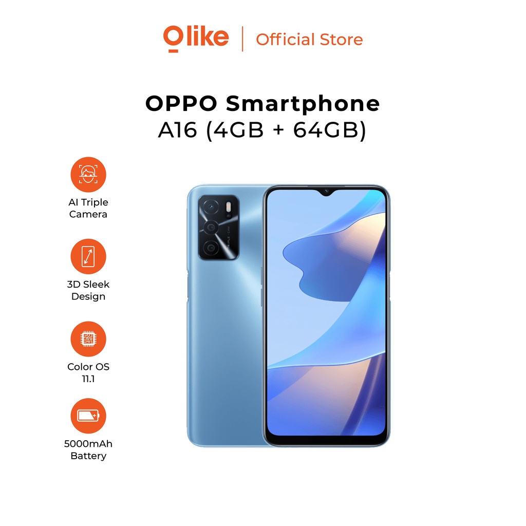 OPPO A16 4GB/64GB [13MP Triple Camera, HD+ Eye-care Display, 5000mAh]-1