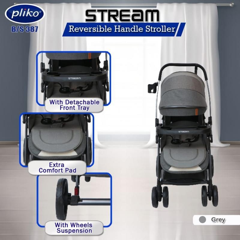 Stroller Pliko Stream 387 / Dorongan Pliko Stream R 397 Kereta Dorong Bayi Reversible Dua Arah