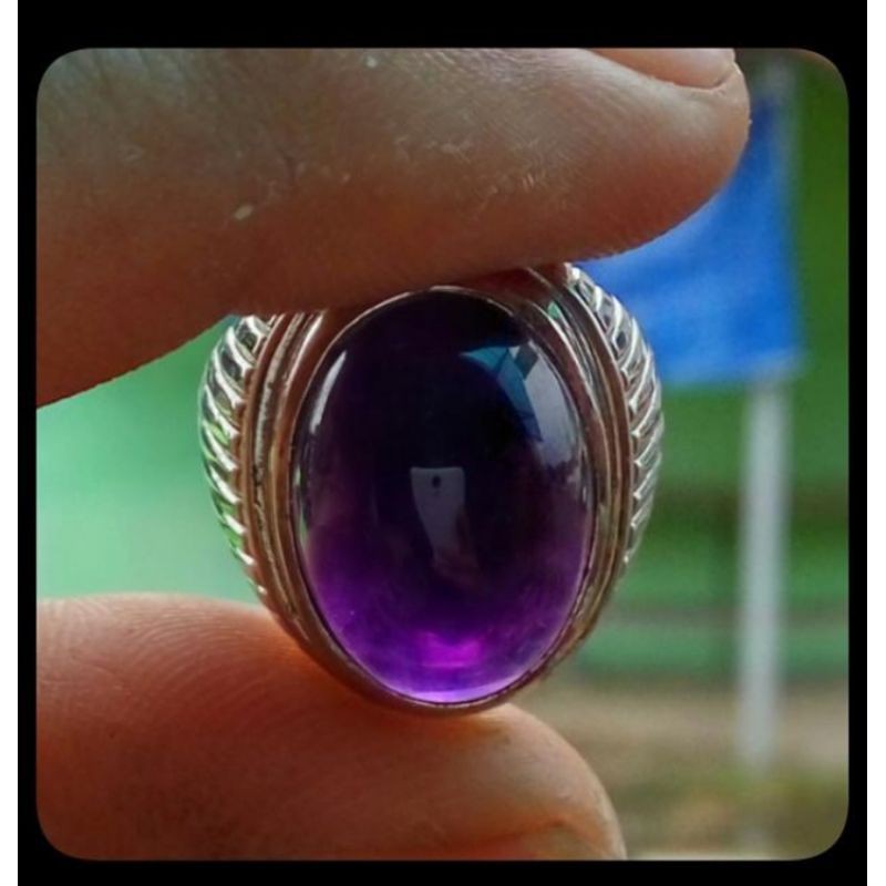 cincin batu akik permata kecubung bungur