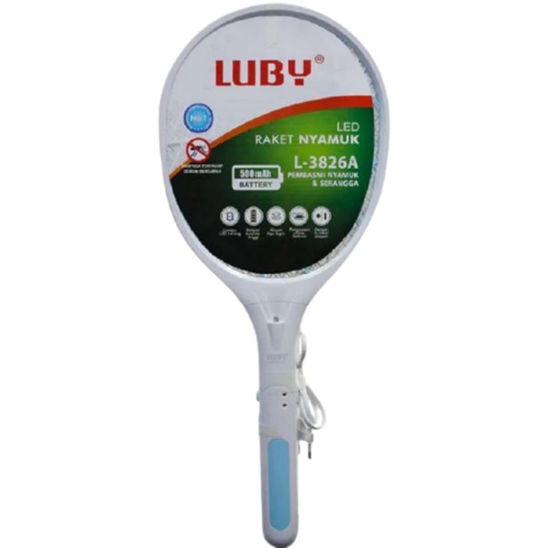 Raket Nyamuk Luby L-3826A Rechargeable + Lampu LED