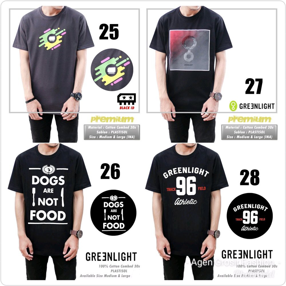 Dijual Paket Usaha Kaos 3second Greenlight Higt Quality Premium 1 Lusin Limited